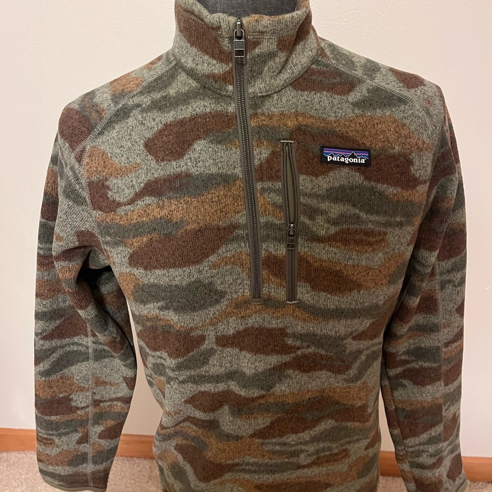 Patagonia Camouflage Half-Zip Pullover Sweater Small NWT